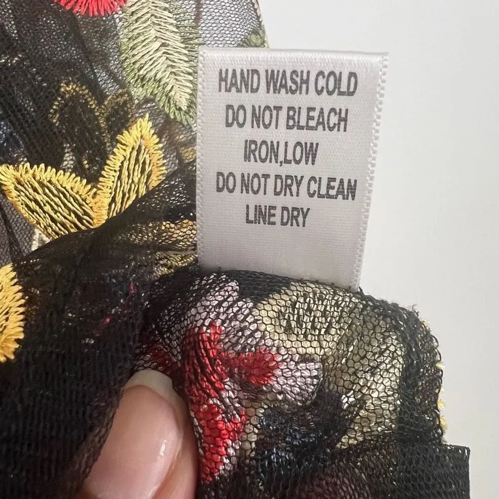 Impulsive Sheer Embroidered Floral Top - Picture 10 of 11